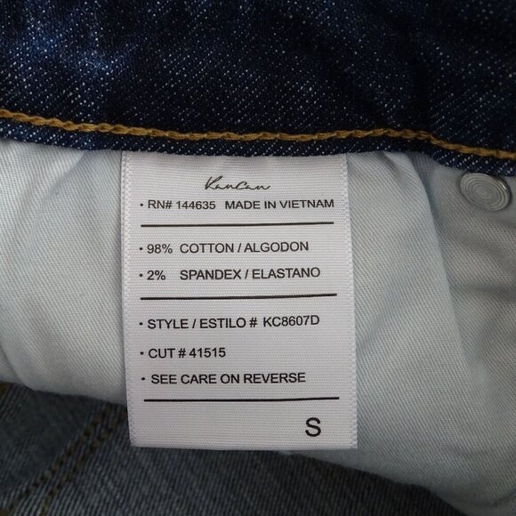 KanCan High Rise Distressed Denim Jean Shorts Women Size S Dark Wash Raw Hem NEW - Picture 7 of 12